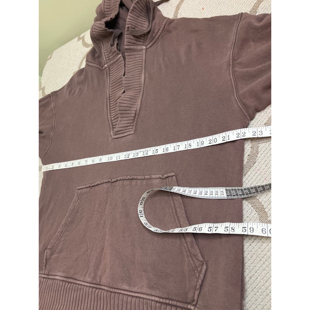 Aerie Down-To-Earth Henley Oversized Brown Hoodie, size XS - Picture 6 of 8